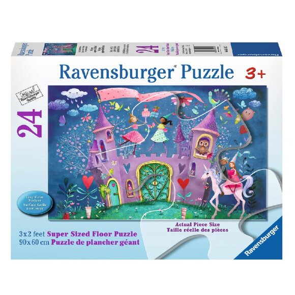 New sealed Ravensburger Floor Puzzle 24 Pc-Girls Birthday Party and Castle - Picture 1 of 16